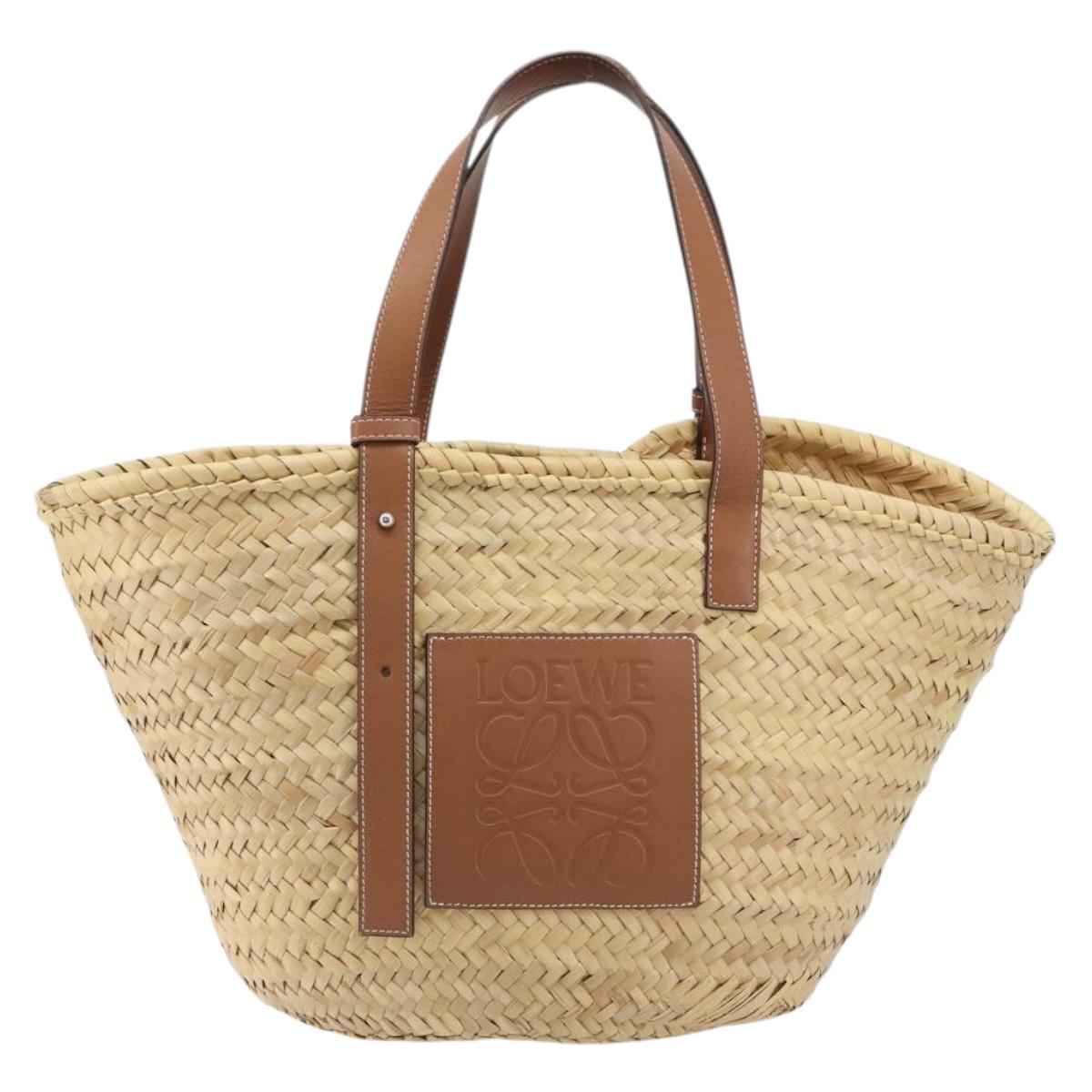 LOEWE Tote Bag Raffia Beige Auth 189709A