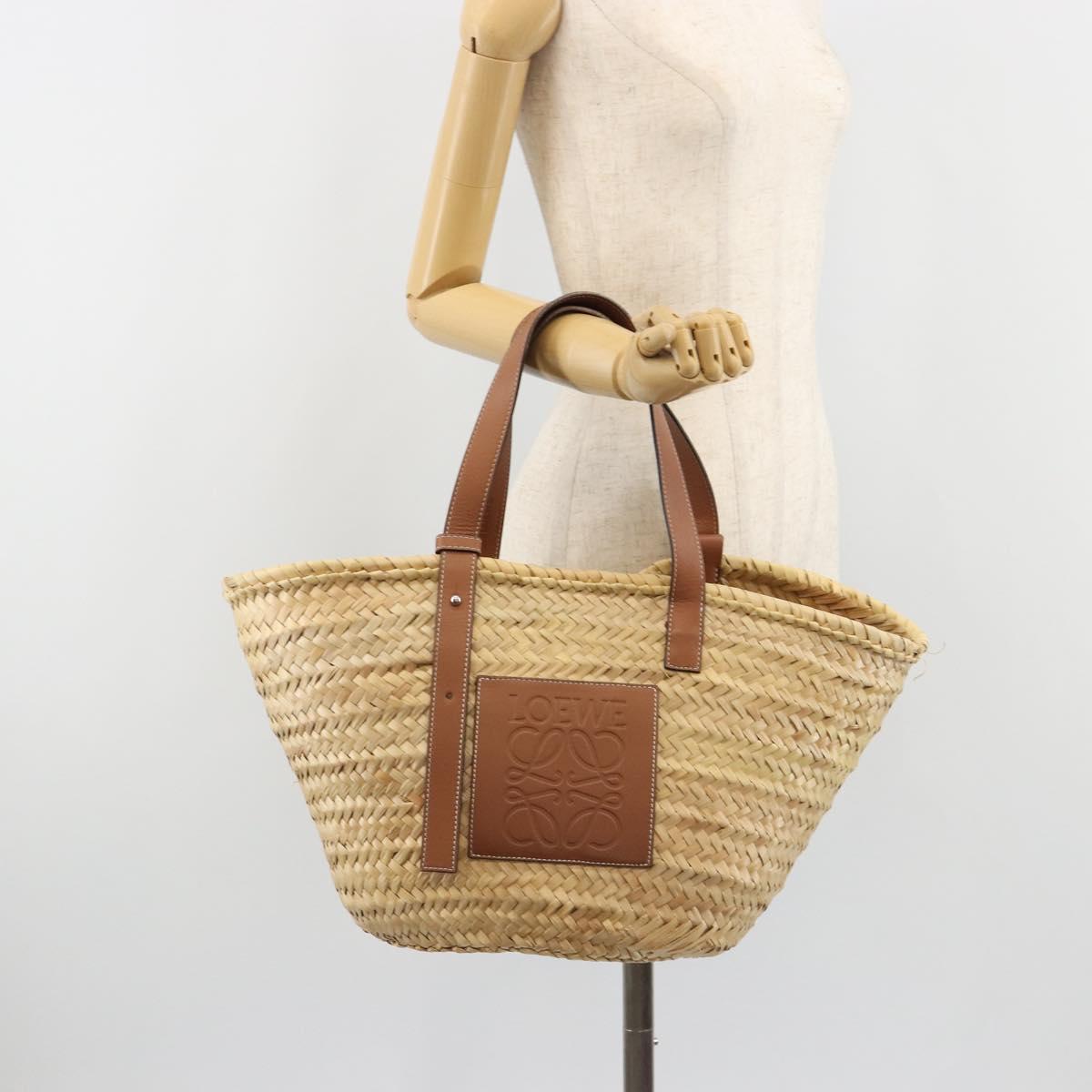 LOEWE Tote Bag Raffia Beige Auth 189709A