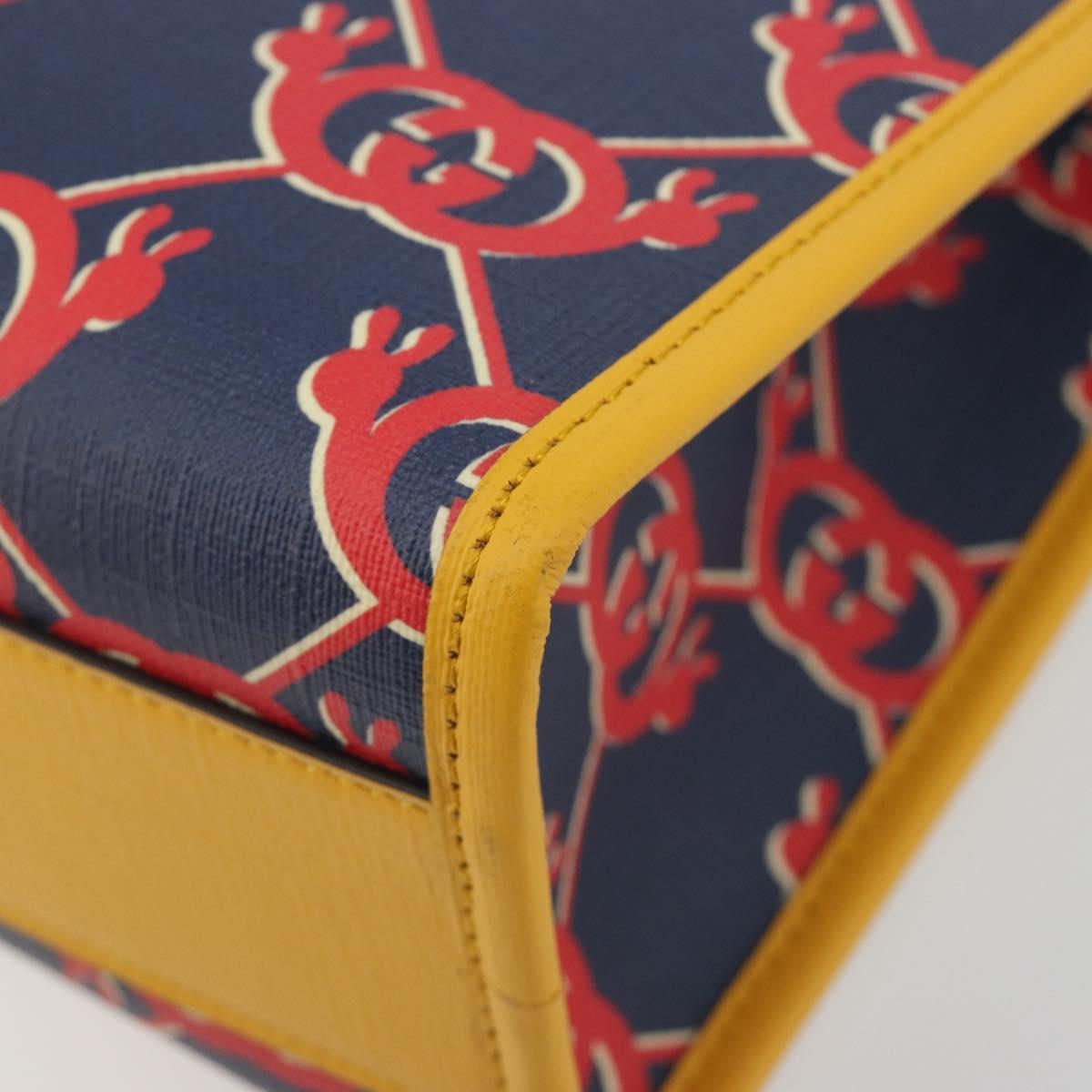 GUCCI GG Supreme Children's Hand Bag PVC Navy 605614 Auth 189710M
