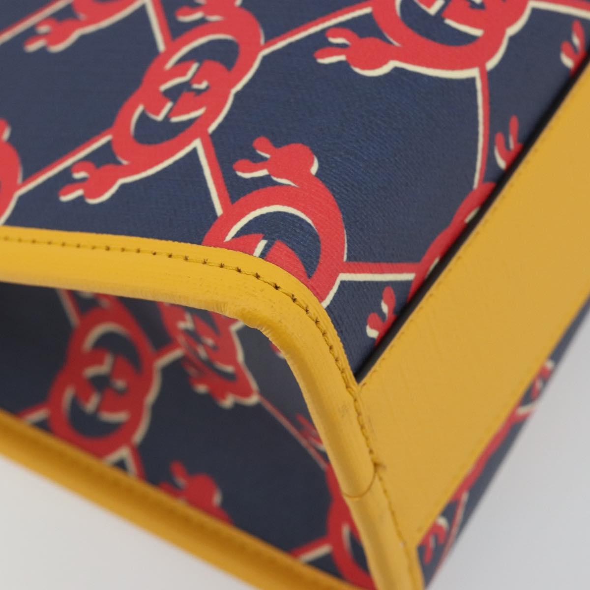 GUCCI GG Supreme Children's Hand Bag PVC Navy 605614 Auth 189710M