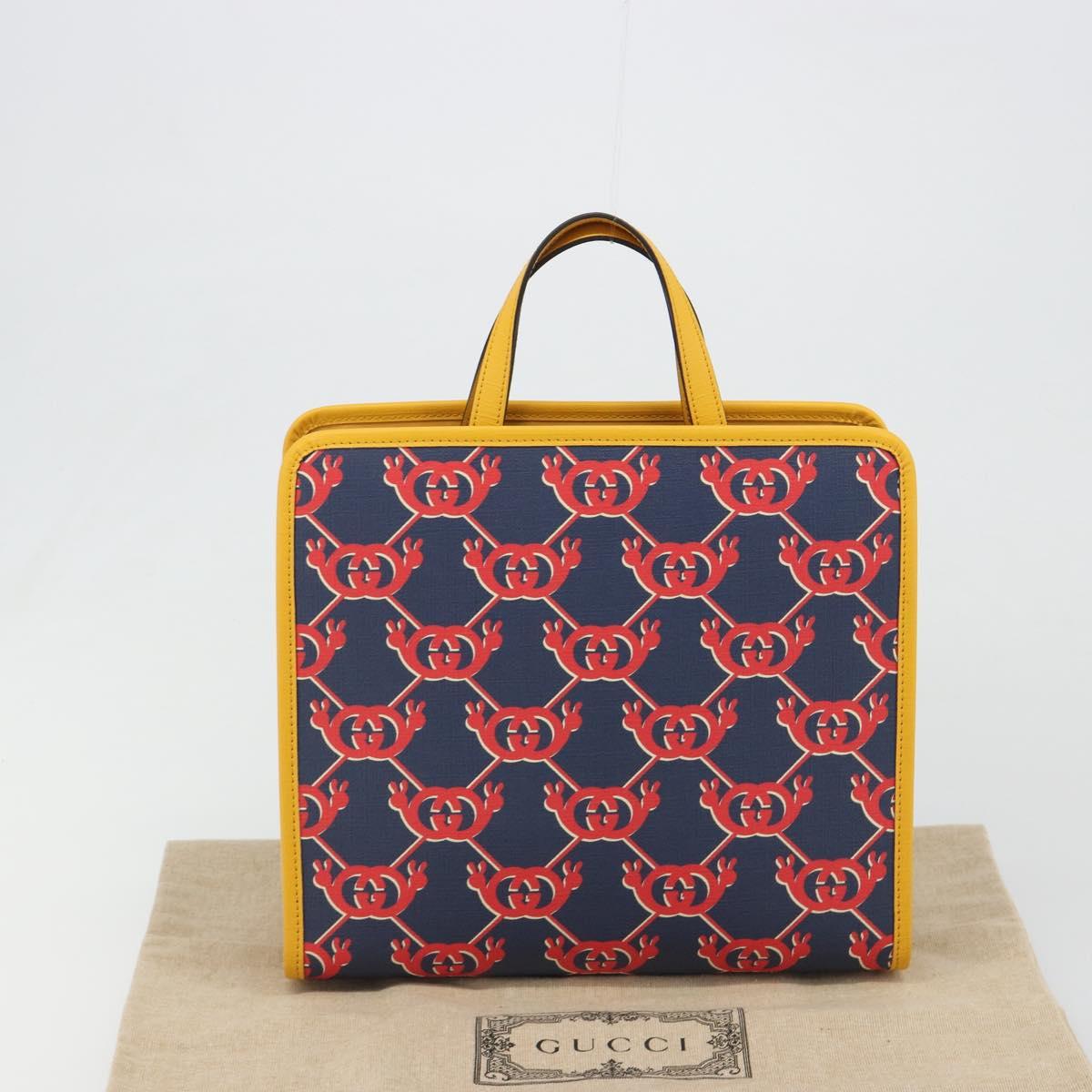 GUCCI GG Supreme Children's Hand Bag PVC Navy 605614 Auth 189710M