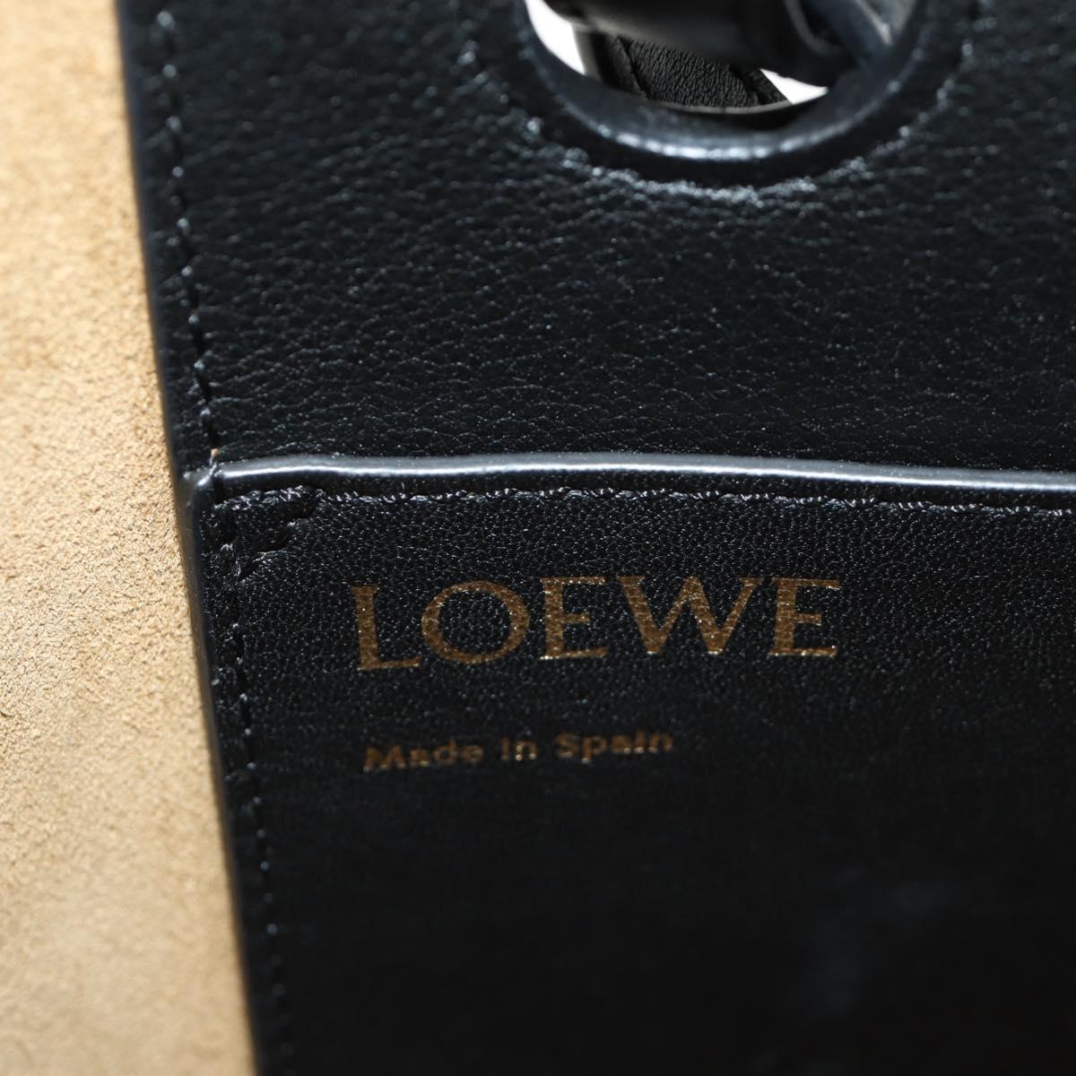 LOEWE Tote Bag Leather Black Auth 189712SV