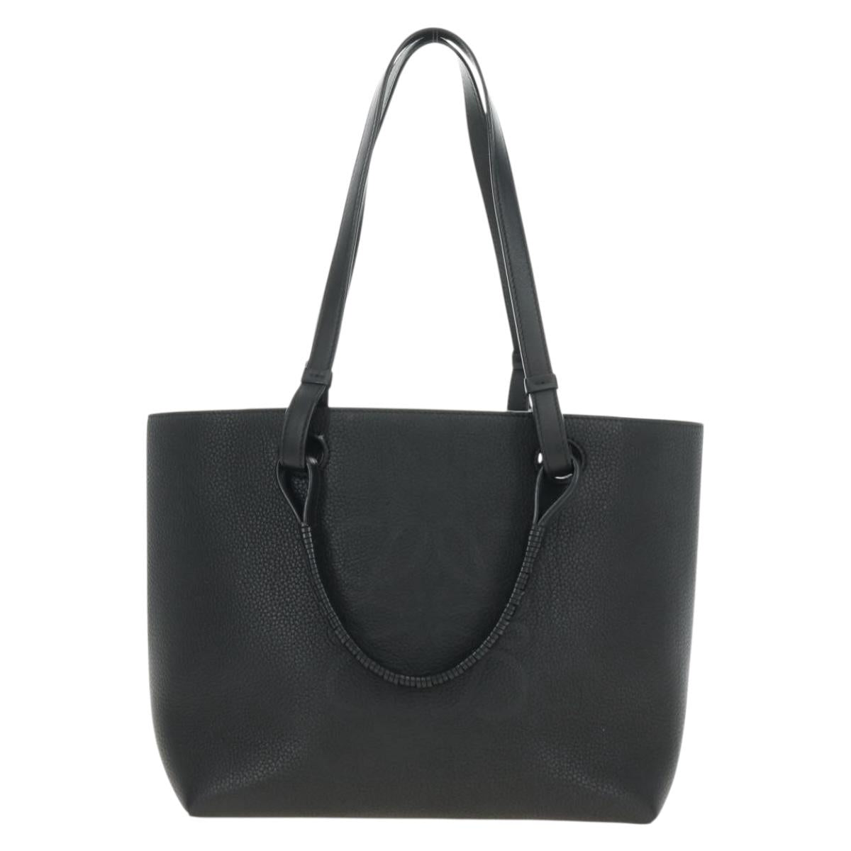 LOEWE Tote Bag Leather Black Auth 189712SV