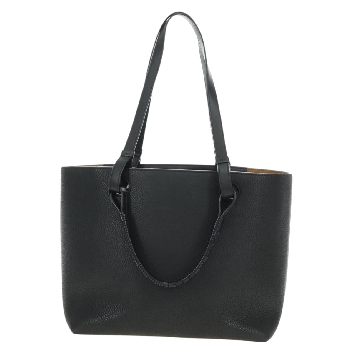 LOEWE Tote Bag Leather Black Auth 189712SV