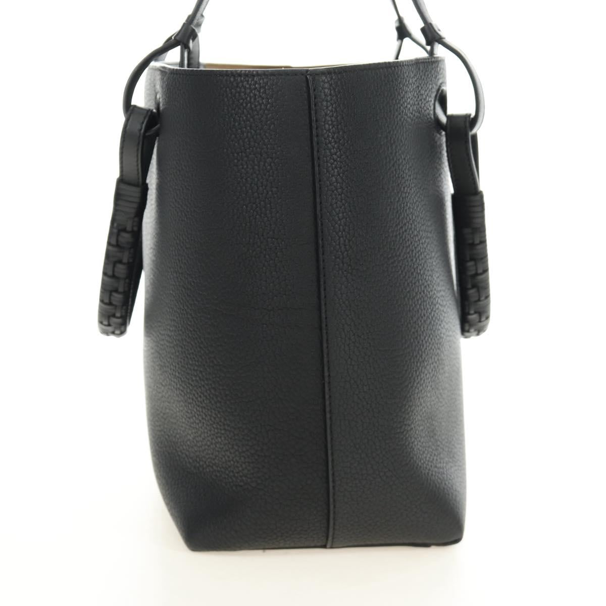LOEWE Tote Bag Leather Black Auth 189712SV