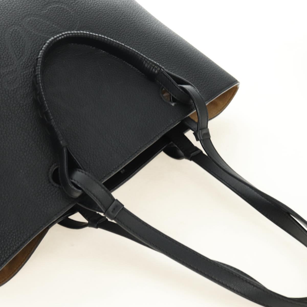LOEWE Tote Bag Leather Black Auth 189712SV