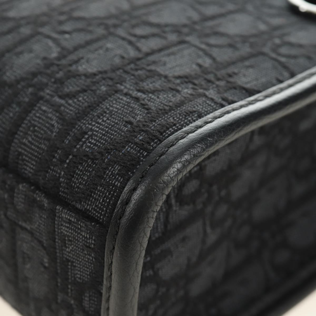 Christian Dior Trotter Canvas Safari Hand Bag 2way Black Silver Auth 189716SM