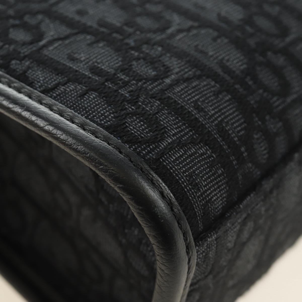 Christian Dior Trotter Canvas Safari Hand Bag 2way Black Silver Auth 189716SM