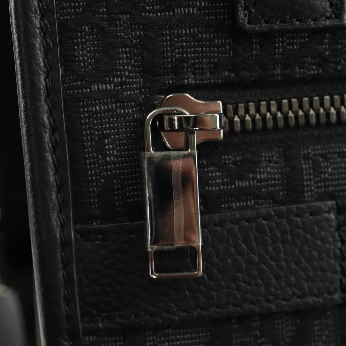 Christian Dior Trotter Canvas Safari Hand Bag 2way Black Silver Auth 189716SM