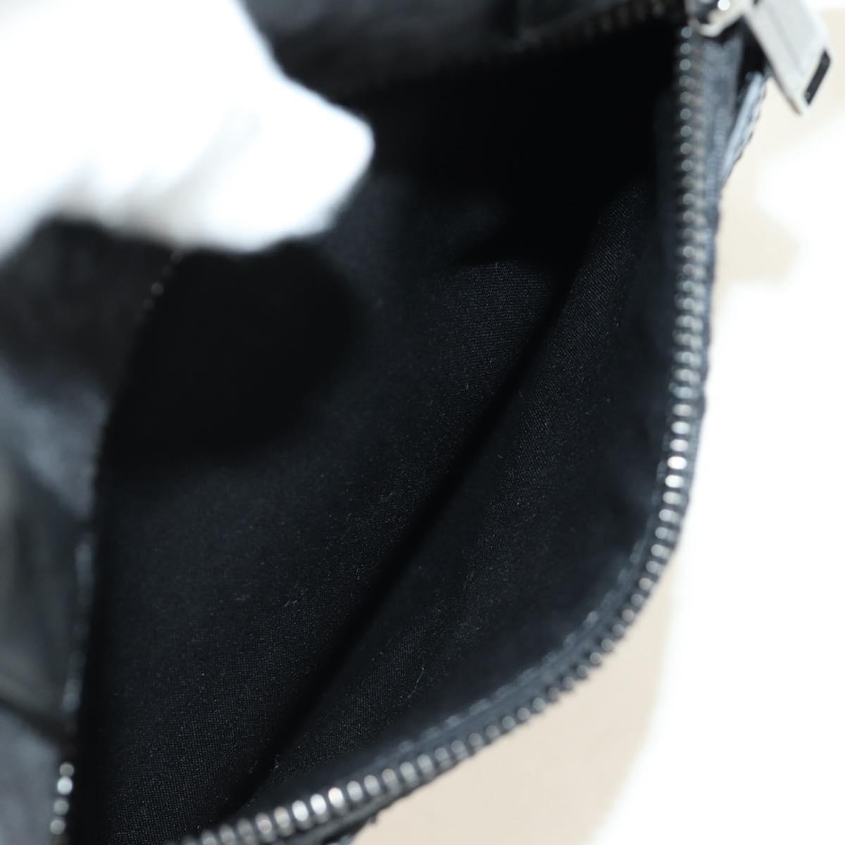 Christian Dior Trotter Canvas Safari Hand Bag 2way Black Silver Auth 189716SM