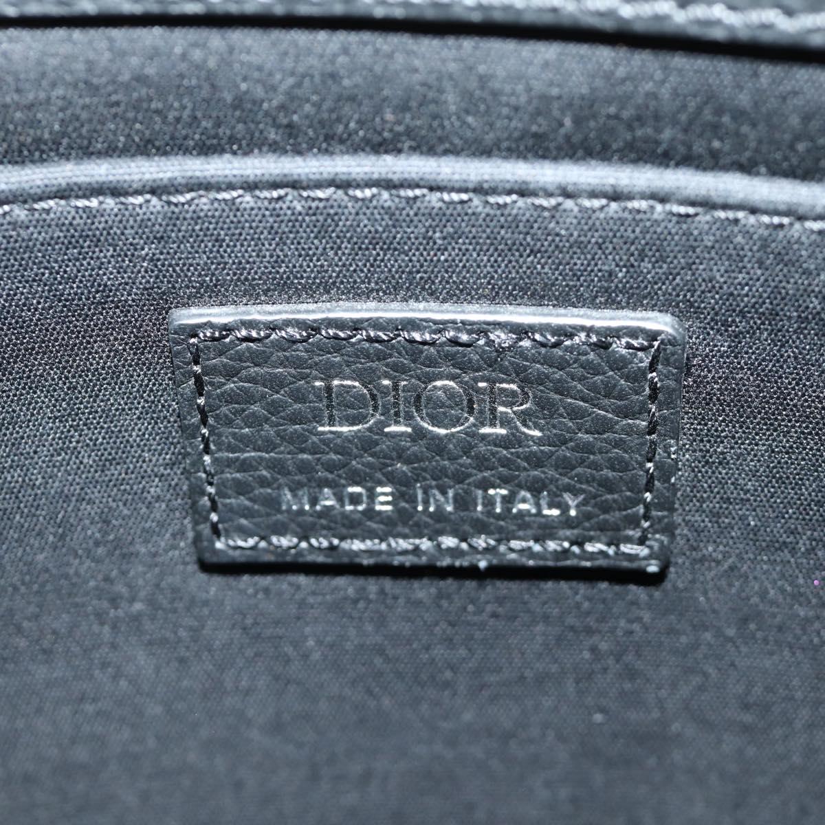 Christian Dior Trotter Canvas Safari Hand Bag 2way Black Silver Auth 189716SM