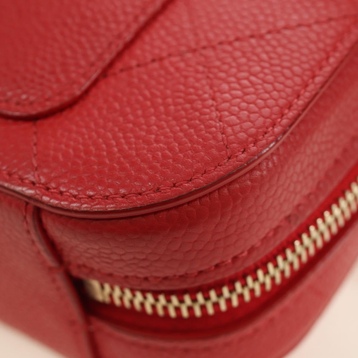 CHANEL Matelasse Chic Affinity Chain Bag Caviar Skin Red Gold CC Auth 189719M