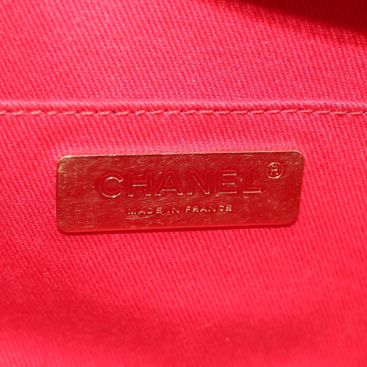 CHANEL Matelasse Chic Affinity Chain Bag Caviar Skin Red Gold CC Auth 189719M