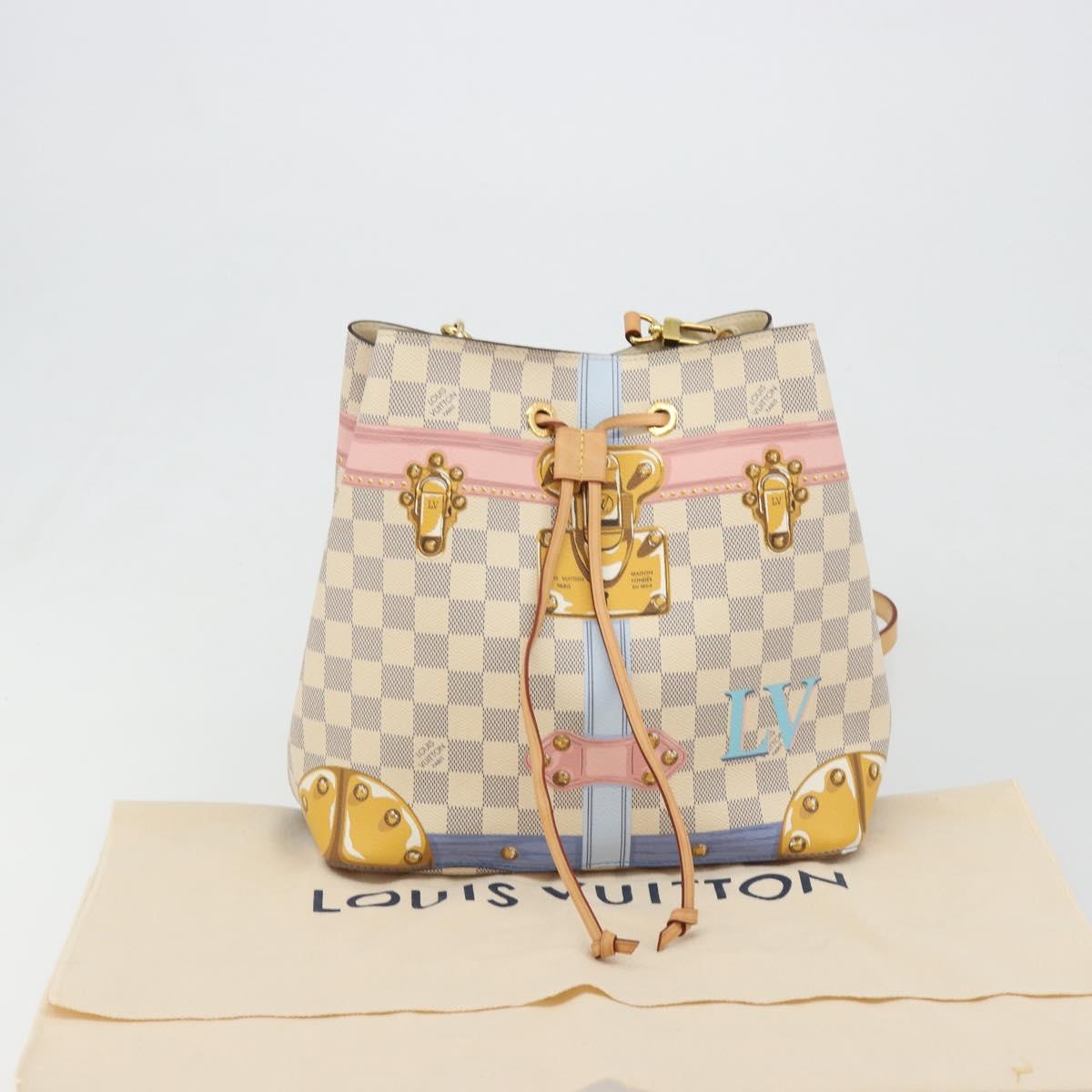 LOUIS VUITTON Damier Azur Summer Trunk Neo Noe Bag N41066 LV Auth 189720SM