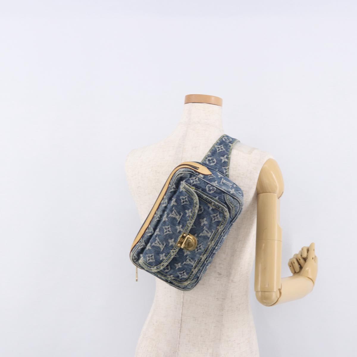 LOUIS VUITTON Monogram Denim Bum Bag Body Bag Blue M95347 LV Auth 189722SAV