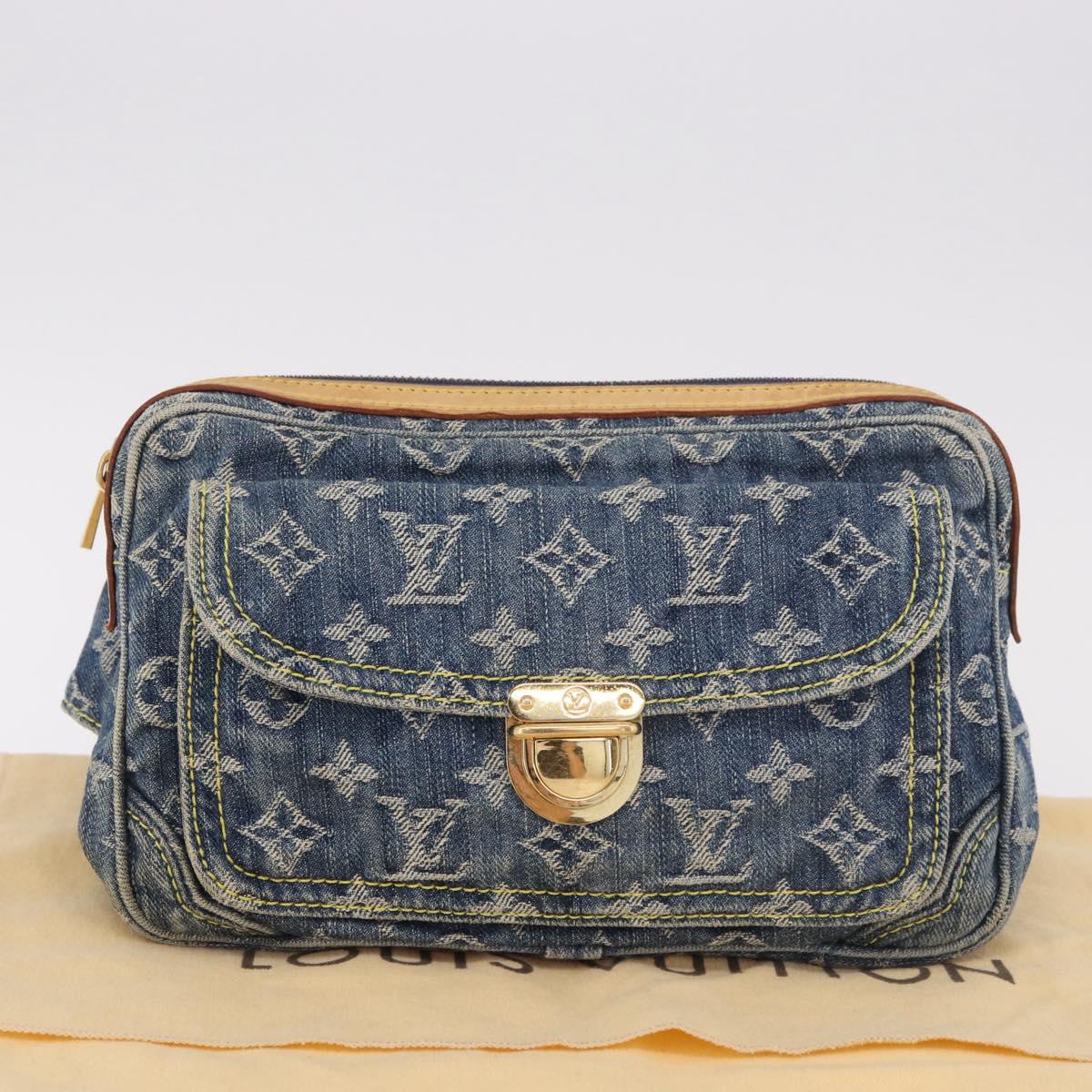 LOUIS VUITTON Monogram Denim Bum Bag Body Bag Blue M95347 LV Auth 189722SAV