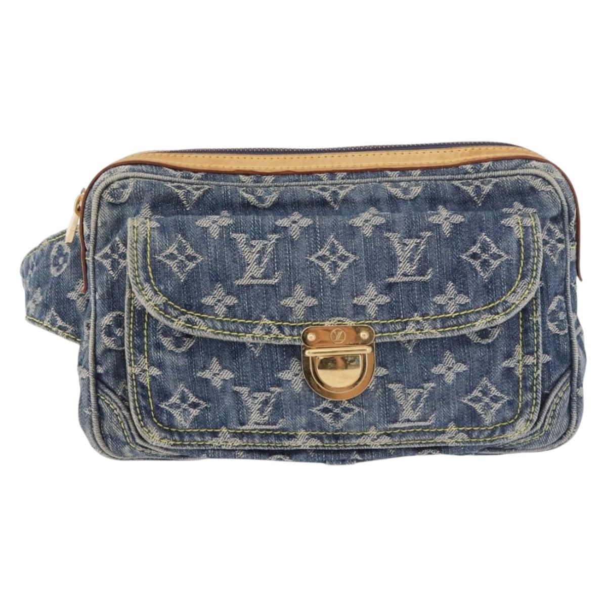 LOUIS VUITTON Monogram Denim Bum Bag Body Bag Blue M95347 LV Auth 189722SAV
