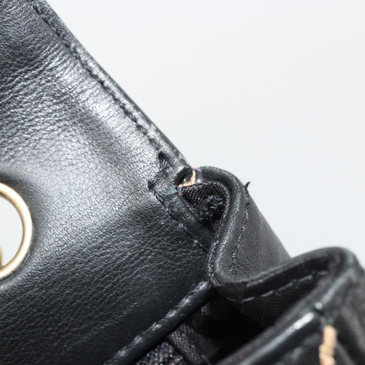 CHANEL Wild Stitch Chain Shoulder Bag Leather Black Gold CC Auth 189724V