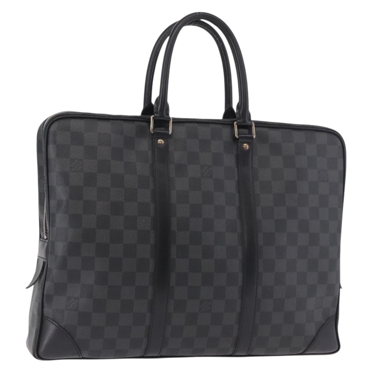 LOUIS VUITTON Damier Grafitte Porte Documents Voyage Bag N41125 LV Auth 189727