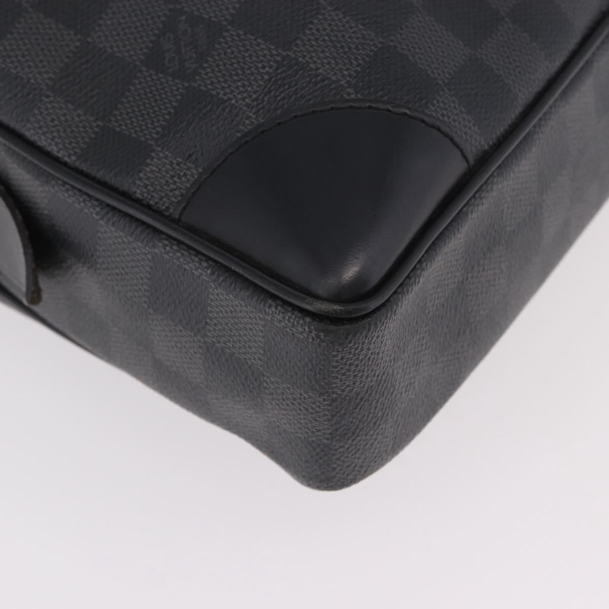 LOUIS VUITTON Damier Grafitte Porte Documents Voyage Bag N41125 LV Auth 189727