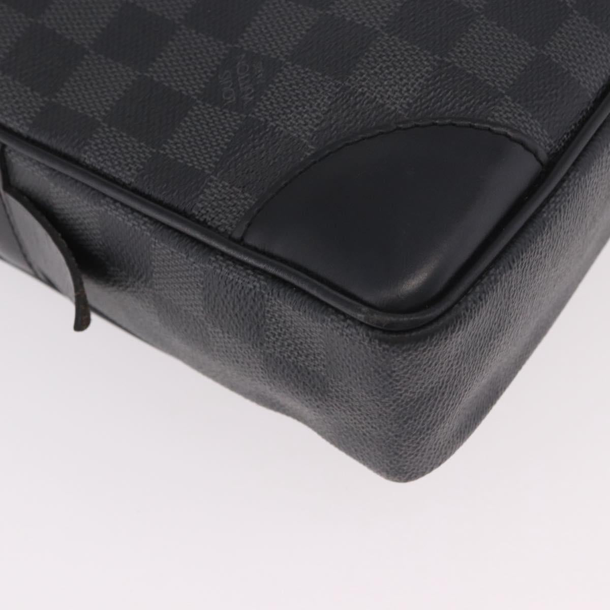 LOUIS VUITTON Damier Grafitte Porte Documents Voyage Bag N41125 LV Auth 189727