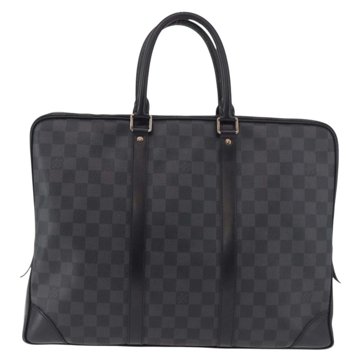 LOUIS VUITTON Damier Grafitte Porte Documents Voyage Bag N41125 LV Auth 189727