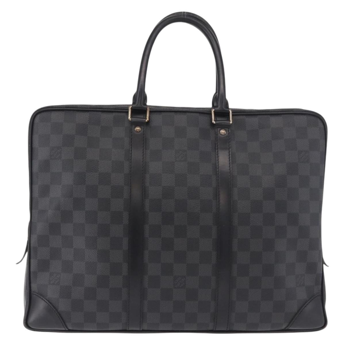 LOUIS VUITTON Damier Grafitte Porte Documents Voyage Bag N41125 LV Auth 189727