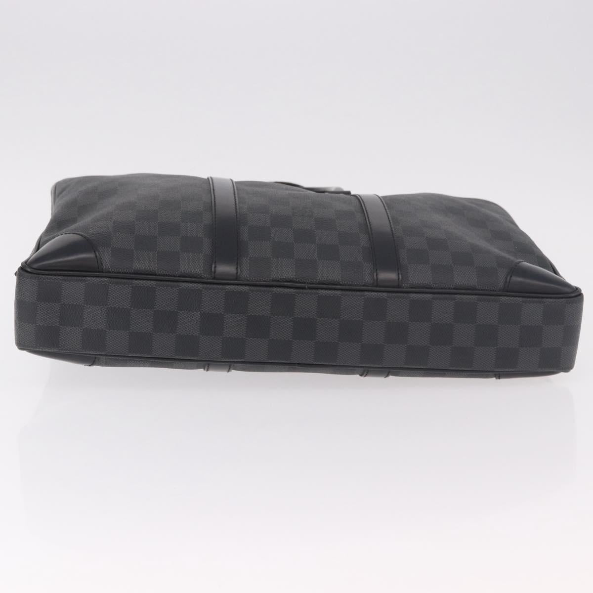 LOUIS VUITTON Damier Grafitte Porte Documents Voyage Bag N41125 LV Auth 189727