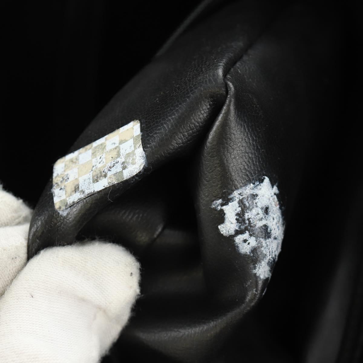 CHANEL Matelasse Backpack Lamb Skin Black Gold CC Auth 189728V