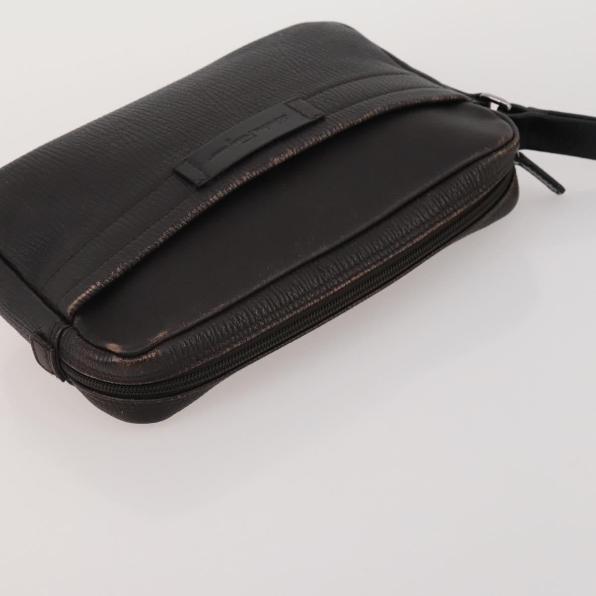 Salvatore Ferragamo Hand Bag Leather 2 Set Black Brown Auth 189737
