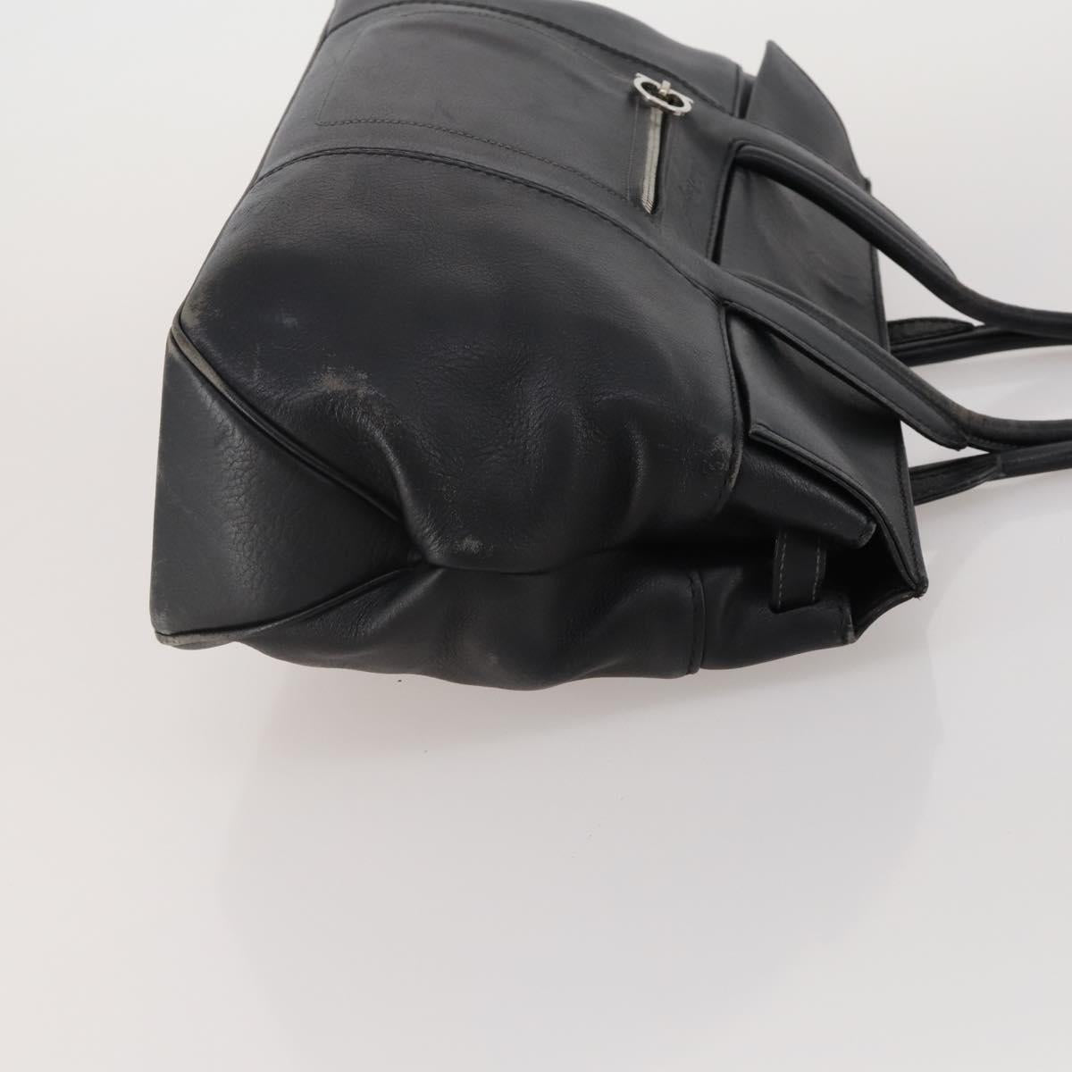 Salvatore Ferragamo Hand Bag Leather 2 Set Black Brown Auth 189737