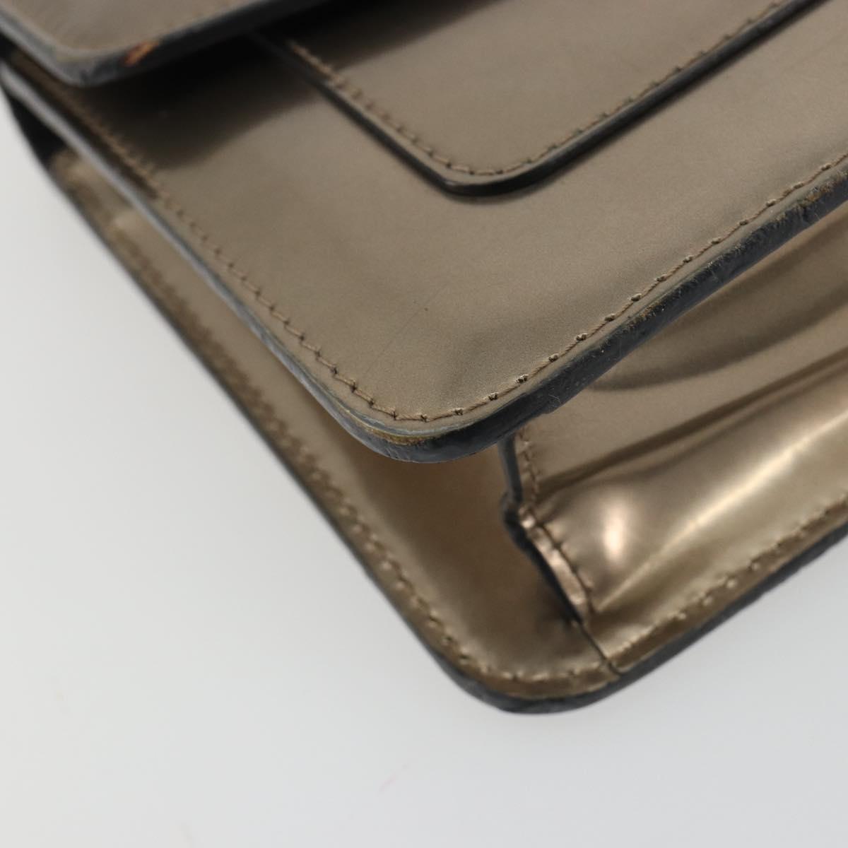 BVLGARI Serpenti Shoulder Bag Leather Gold Auth 189741A