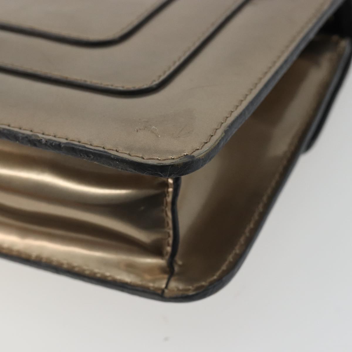 BVLGARI Serpenti Shoulder Bag Leather Gold Auth 189741A
