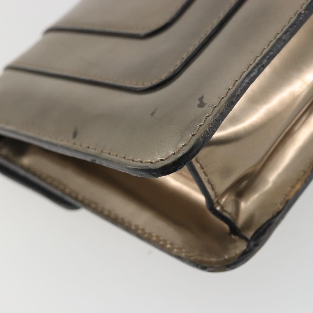 BVLGARI Serpenti Shoulder Bag Leather Gold Auth 189741A