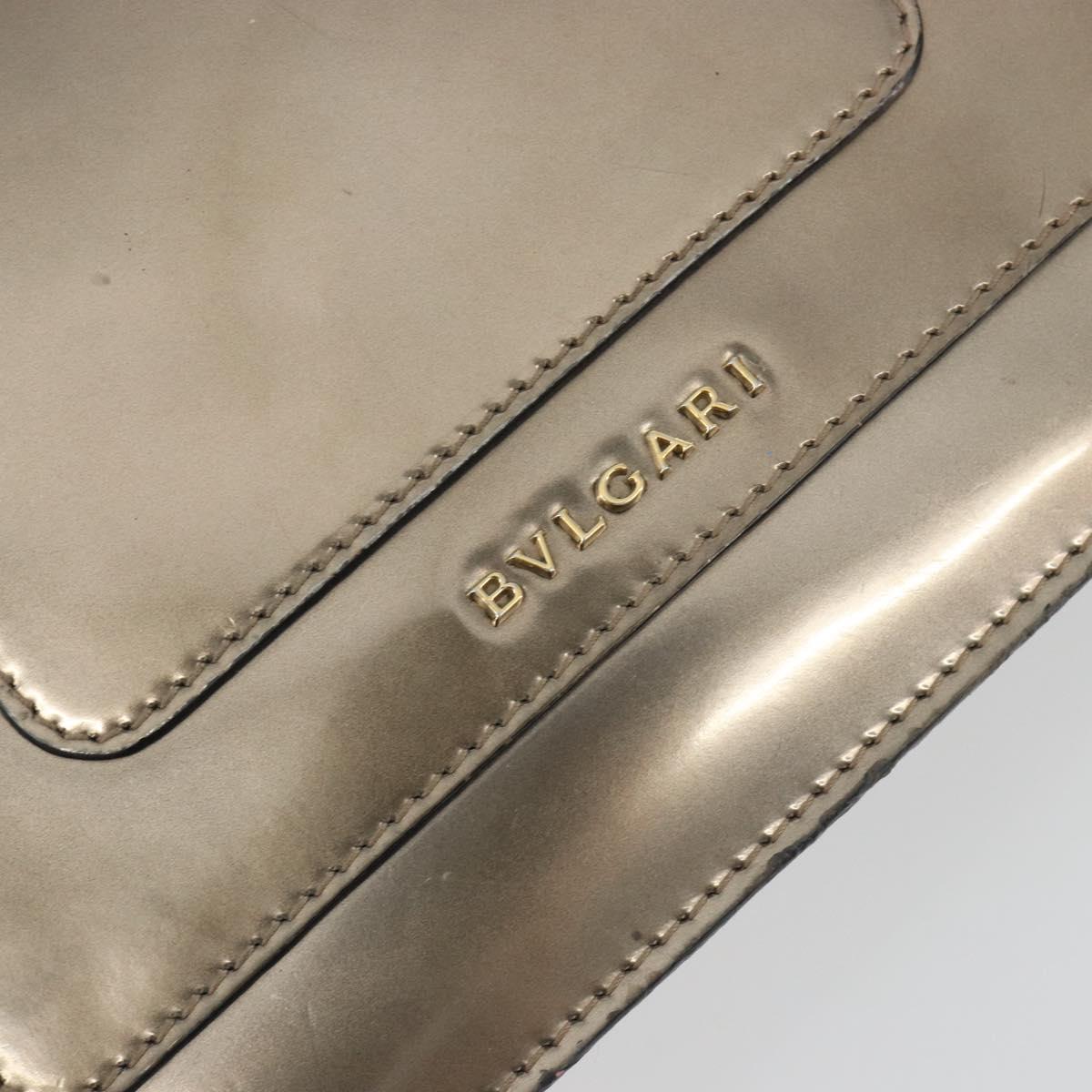 BVLGARI Serpenti Shoulder Bag Leather Gold Auth 189741A