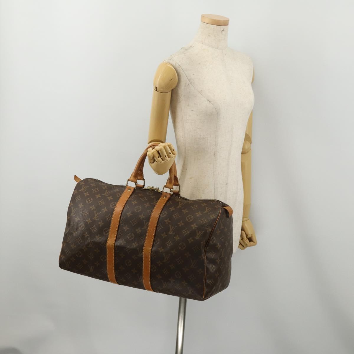 LOUIS VUITTON Monogram Keepall 45 Boston Bag M41428 LV Auth 189744