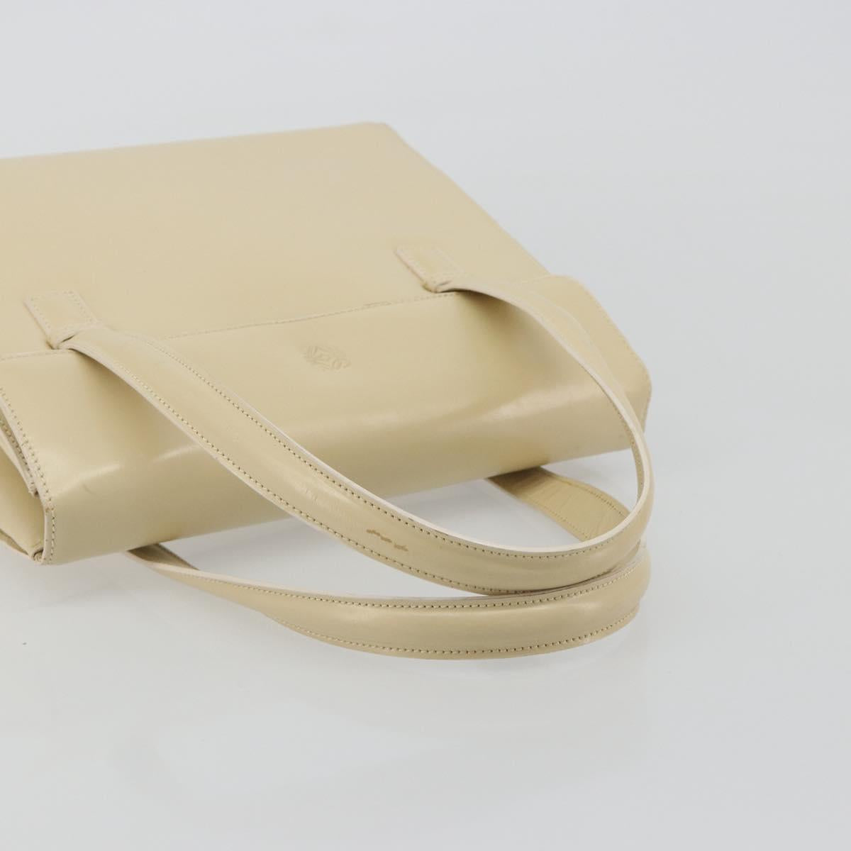 LOEWE Hand Bag Leather 2way Ivory Gold Auth 189745A