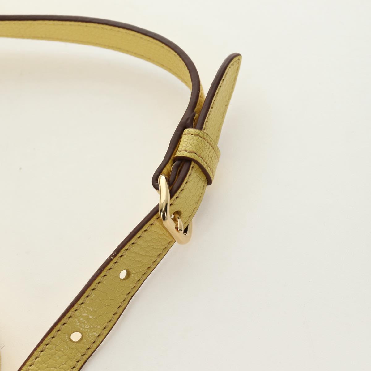 Miu Miu Tote Bag Leather 2way Yellow Gold Auth 189749M