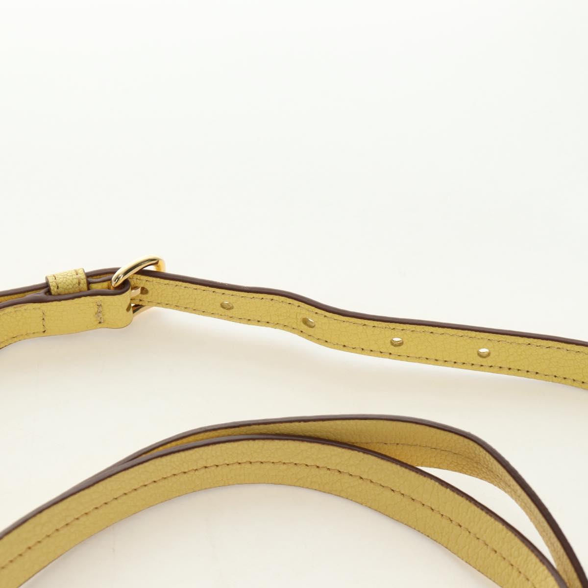 Miu Miu Tote Bag Leather 2way Yellow Gold Auth 189749M