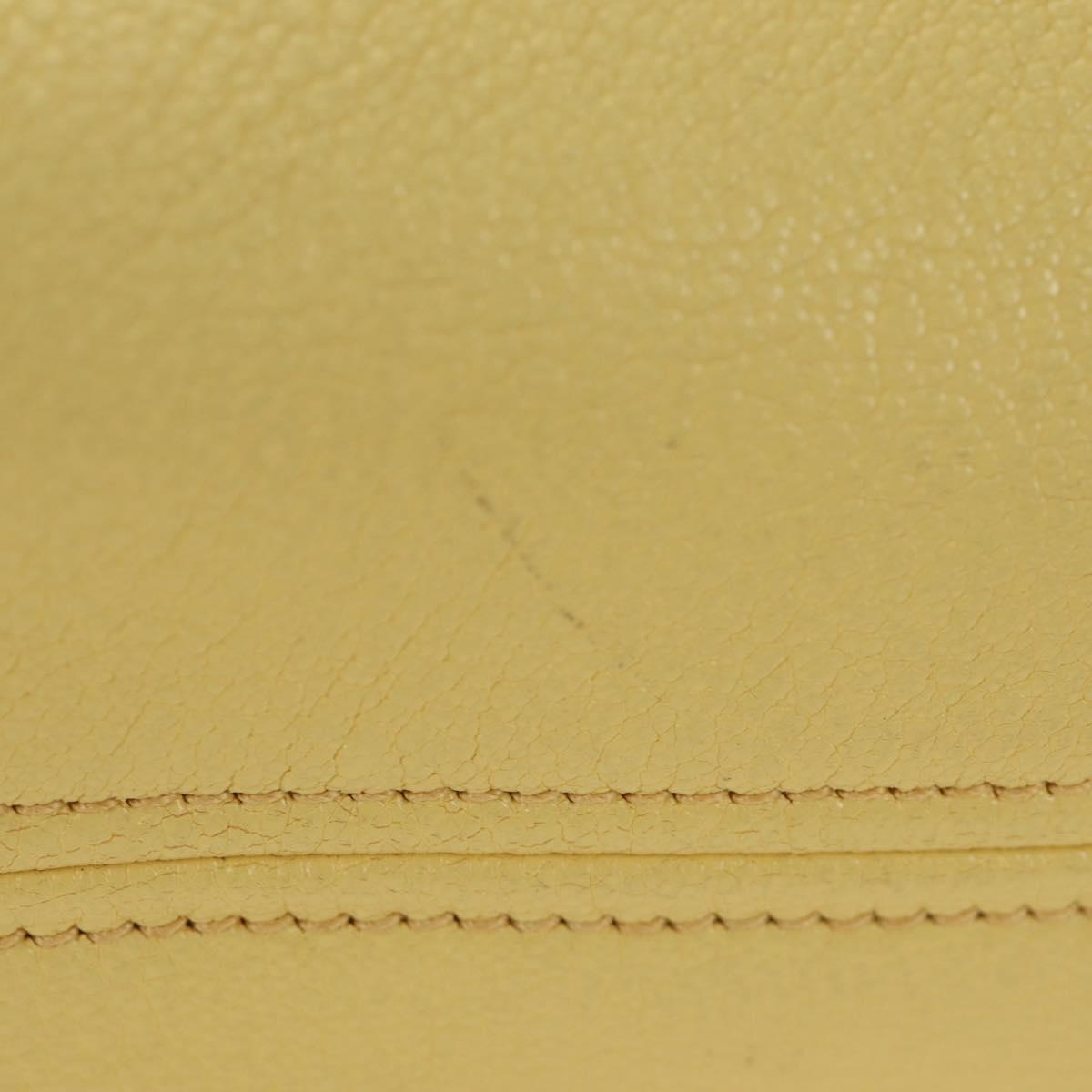 Miu Miu Tote Bag Leather 2way Yellow Gold Auth 189749M