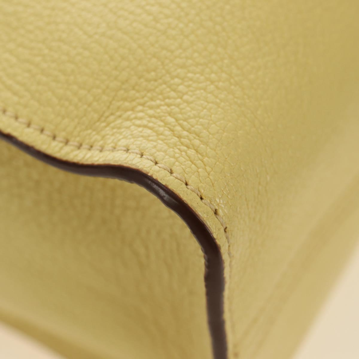 Miu Miu Tote Bag Leather 2way Yellow Gold Auth 189749M