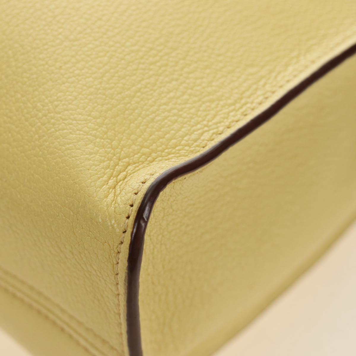 Miu Miu Tote Bag Leather 2way Yellow Gold Auth 189749M