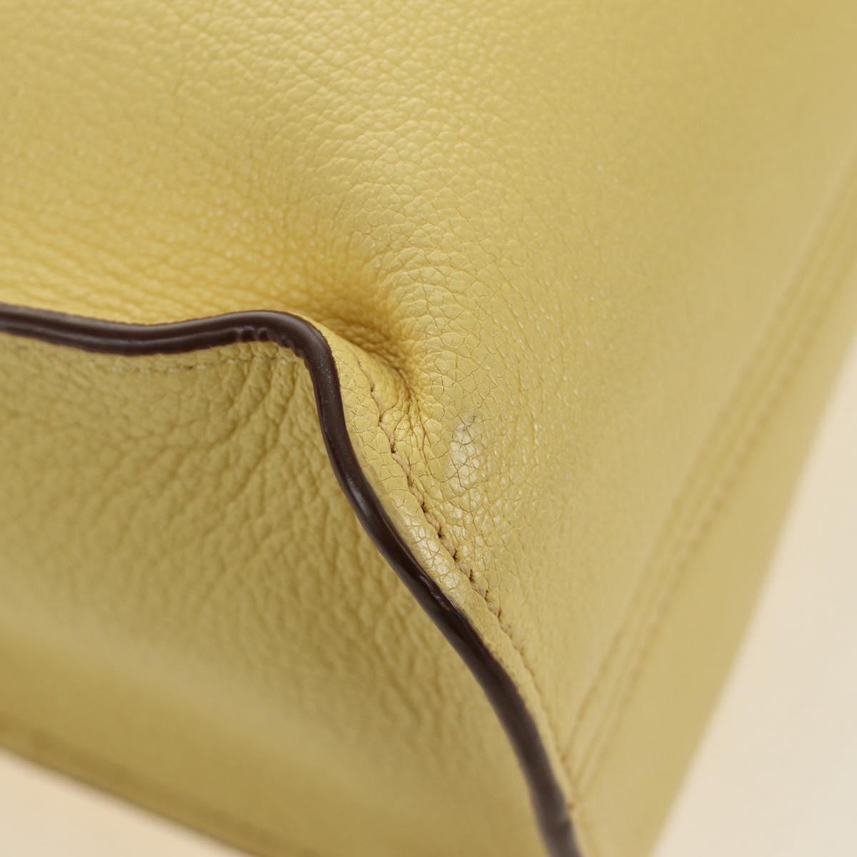 Miu Miu Tote Bag Leather 2way Yellow Gold Auth 189749M