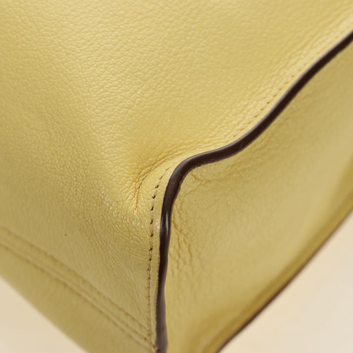 Miu Miu Tote Bag Leather 2way Yellow Gold Auth 189749M