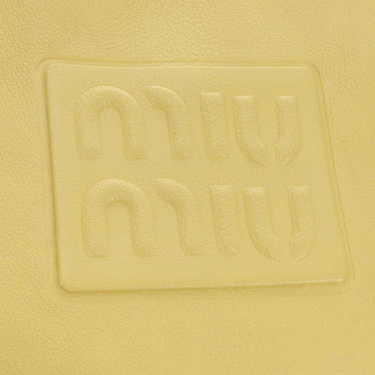 Miu Miu Tote Bag Leather 2way Yellow Gold Auth 189749M