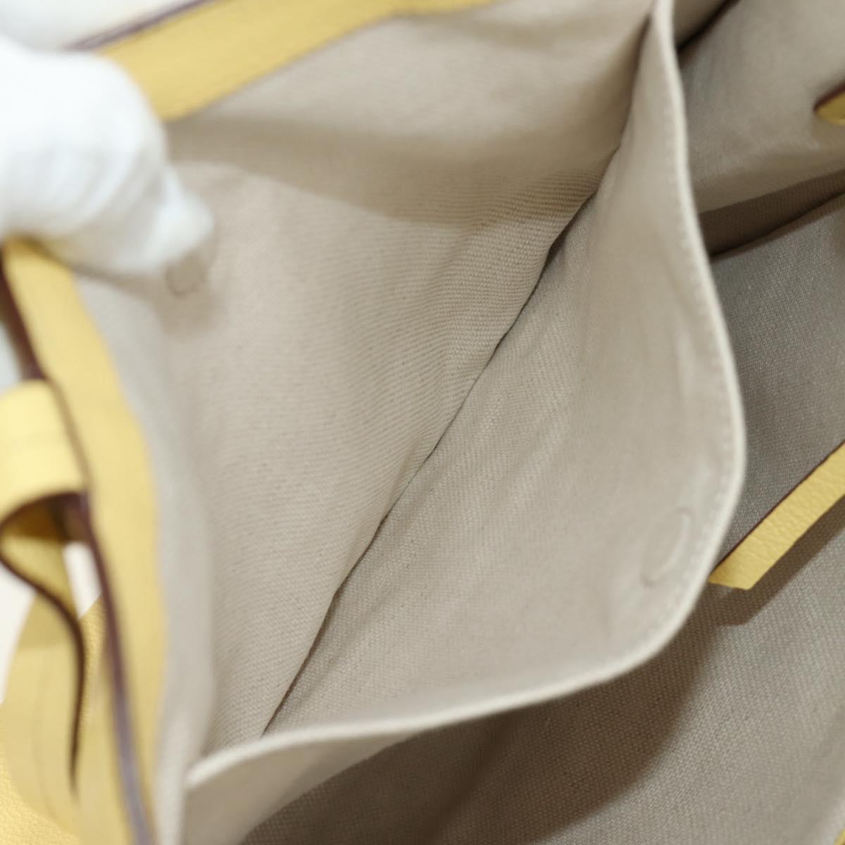 Miu Miu Tote Bag Leather 2way Yellow Gold Auth 189749M