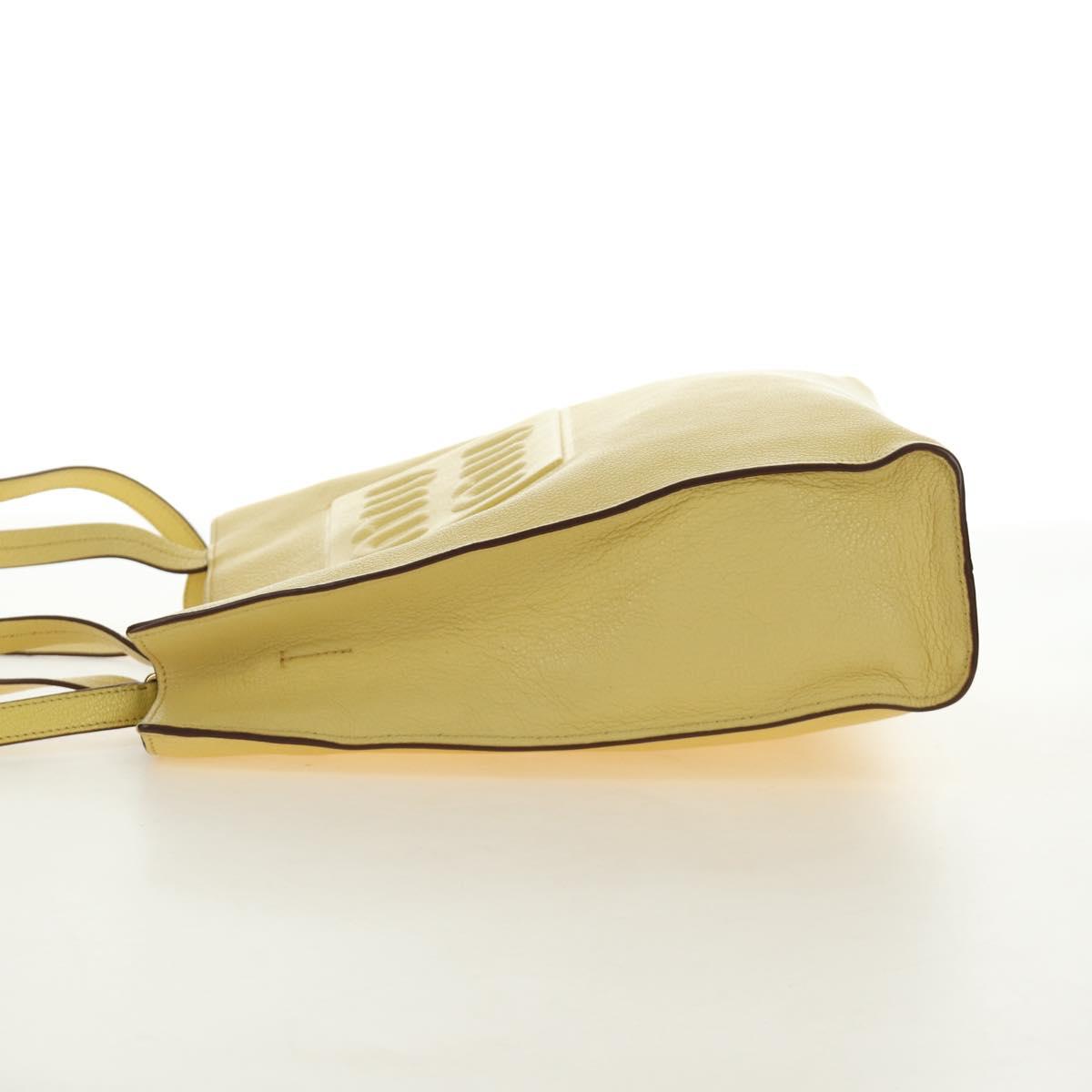 Miu Miu Tote Bag Leather 2way Yellow Gold Auth 189749M