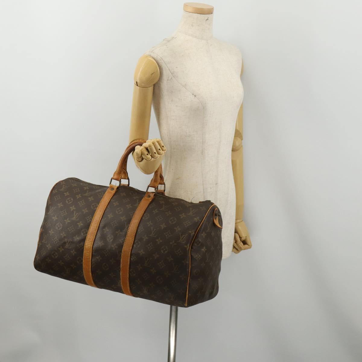 LOUIS VUITTON Monogram Keepall 45 Boston Bag M41428 LV Auth 189750