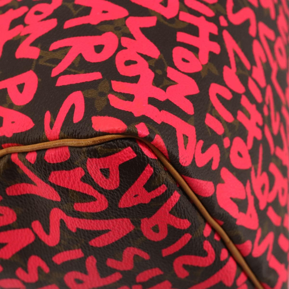 LOUIS VUITTON Monogram Graffiti Speedy 30 Hand Bag Pink M93704 LV Auth 189751SAM