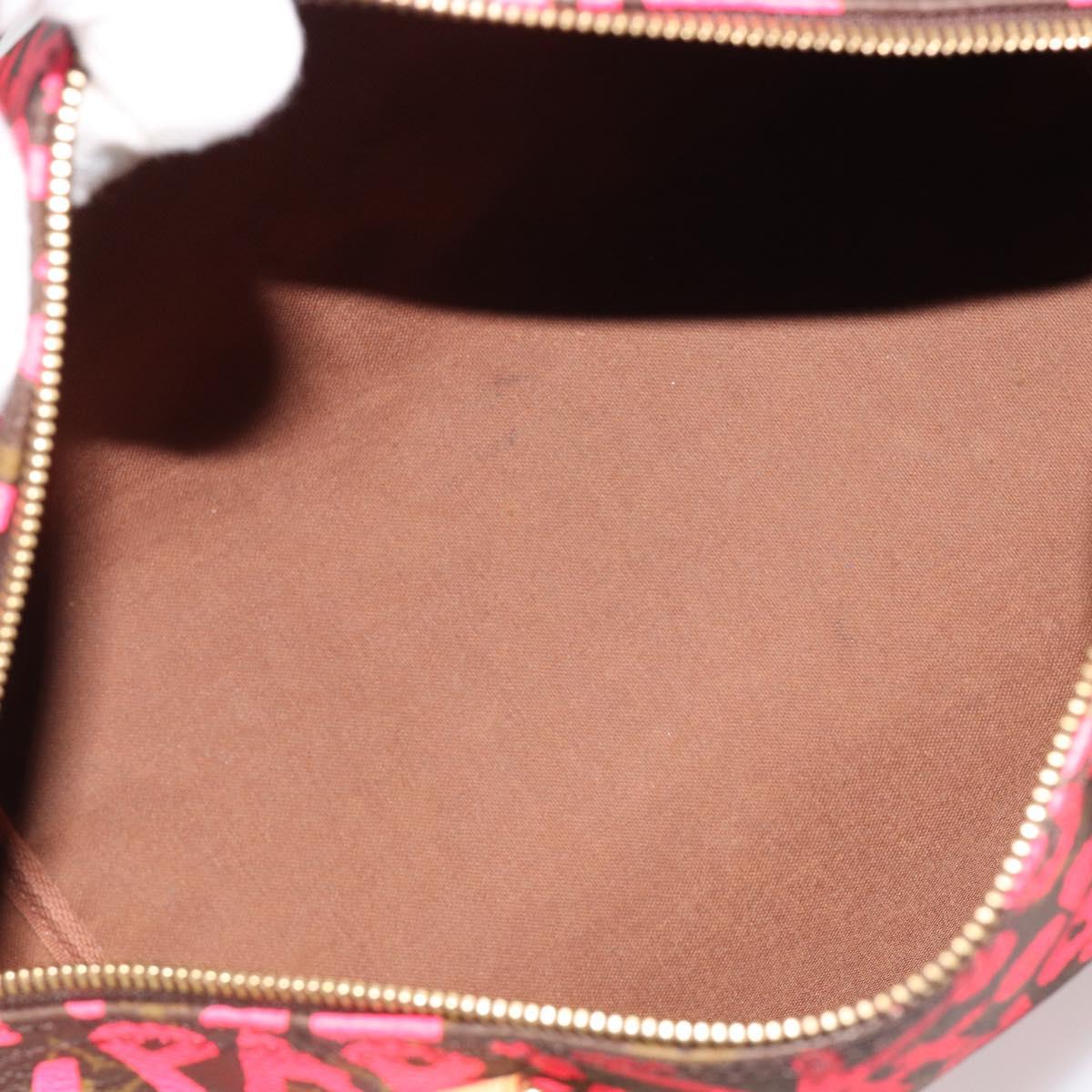 LOUIS VUITTON Monogram Graffiti Speedy 30 Hand Bag Pink M93704 LV Auth 189751SAM